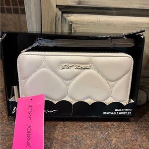 Betsey Johnson Cream Wallet with Wristlet